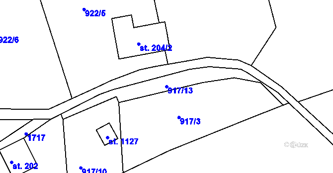 Parcela st. 917/13 v KÚ Jablonecké Paseky, Katastrální mapa