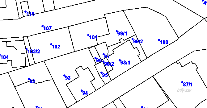Parcela st. 97 v KÚ Vrkoslavice, Katastrální mapa