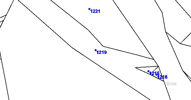 Parcela st. 1219 v KÚ Vrkoslavice, Katastrální mapa