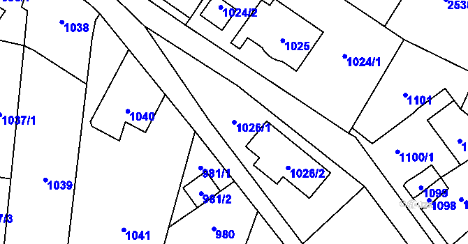 Parcela st. 1026/1 v KÚ Vrkoslavice, Katastrální mapa