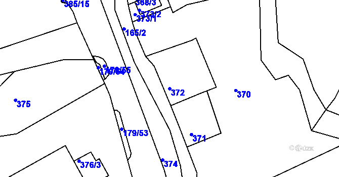 Parcela st. 372 v KÚ Rýnovice, Katastrální mapa