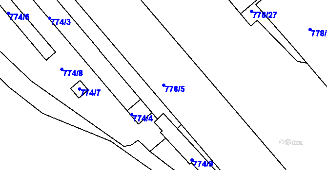 Parcela st. 778/5 v KÚ Rýnovice, Katastrální mapa