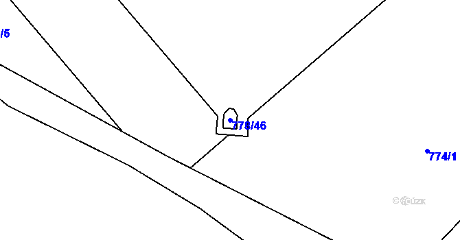 Parcela st. 778/46 v KÚ Rýnovice, Katastrální mapa