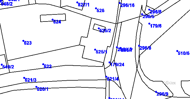 Parcela st. 525/1 v KÚ Rýnovice, Katastrální mapa