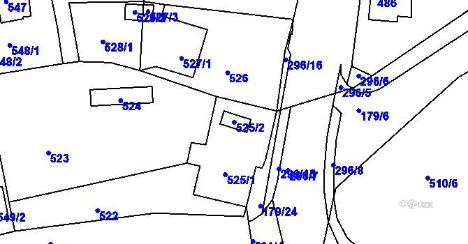 Parcela st. 525/2 v KÚ Rýnovice, Katastrální mapa