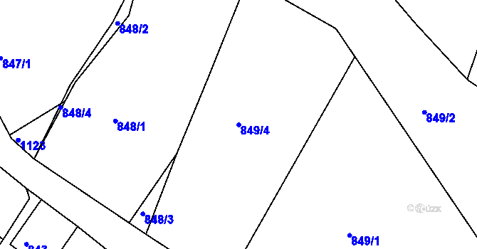 Parcela st. 849/4 v KÚ Rýnovice, Katastrální mapa