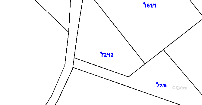 Parcela st. 72/12 v KÚ Lukášov, Katastrální mapa
