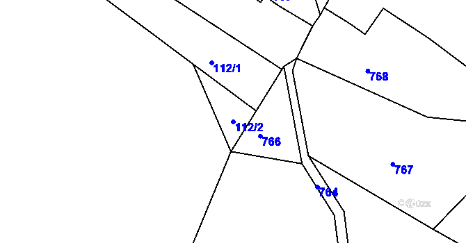 Parcela st. 112/2 v KÚ Lukášov, Katastrální mapa