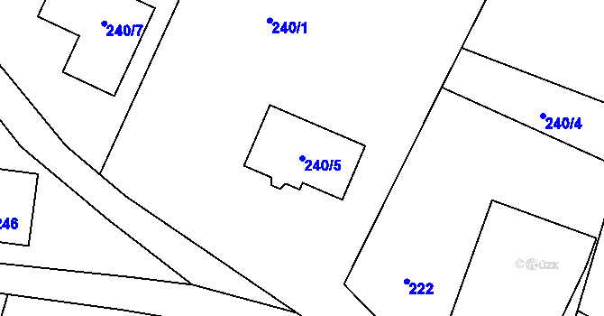 Parcela st. 240/5 v KÚ Lukášov, Katastrální mapa