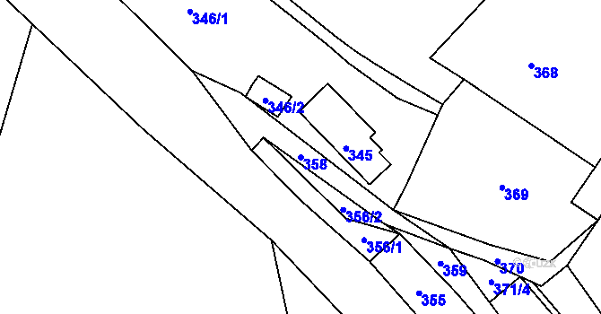 Parcela st. 358 v KÚ Lukášov, Katastrální mapa