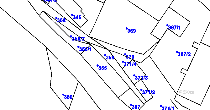 Parcela st. 359 v KÚ Lukášov, Katastrální mapa