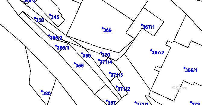 Parcela st. 370 v KÚ Lukášov, Katastrální mapa