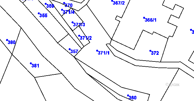 Parcela st. 371/1 v KÚ Lukášov, Katastrální mapa