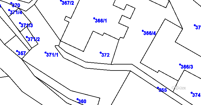 Parcela st. 372 v KÚ Lukášov, Katastrální mapa
