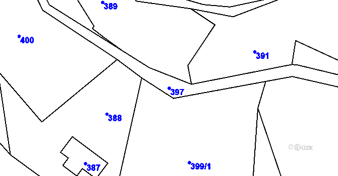 Parcela st. 397 v KÚ Lukášov, Katastrální mapa