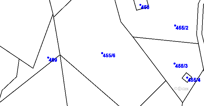 Parcela st. 455/6 v KÚ Lukášov, Katastrální mapa