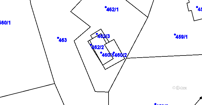 Parcela st. 460/1 v KÚ Lukášov, Katastrální mapa
