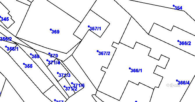 Parcela st. 367/2 v KÚ Lukášov, Katastrální mapa
