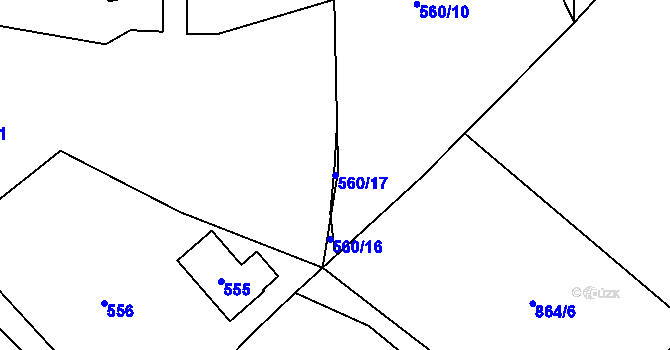 Parcela st. 560/17 v KÚ Lukášov, Katastrální mapa