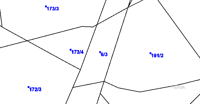 Parcela st. 6/3 v KÚ Lukášov, Katastrální mapa