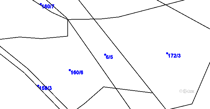 Parcela st. 6/5 v KÚ Lukášov, Katastrální mapa