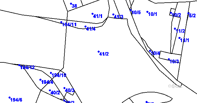 Parcela st. 41/2 v KÚ Lukášov, Katastrální mapa