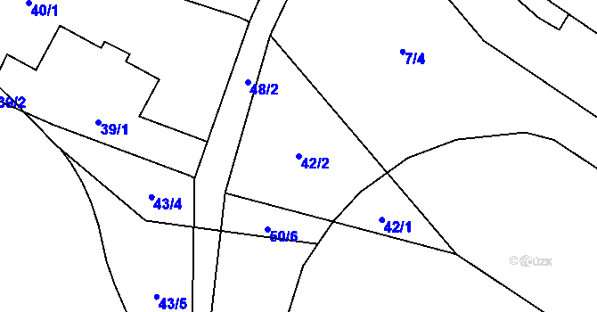 Parcela st. 42/2 v KÚ Lukášov, Katastrální mapa