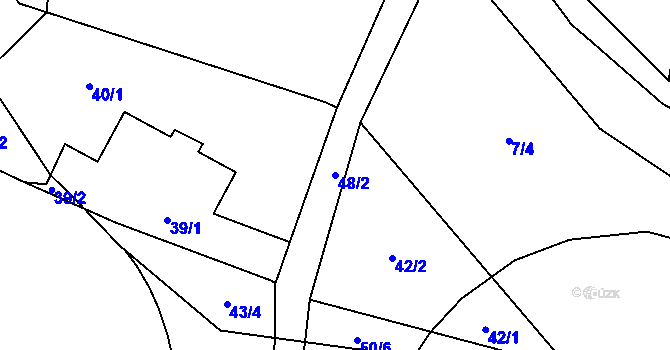 Parcela st. 48/2 v KÚ Lukášov, Katastrální mapa