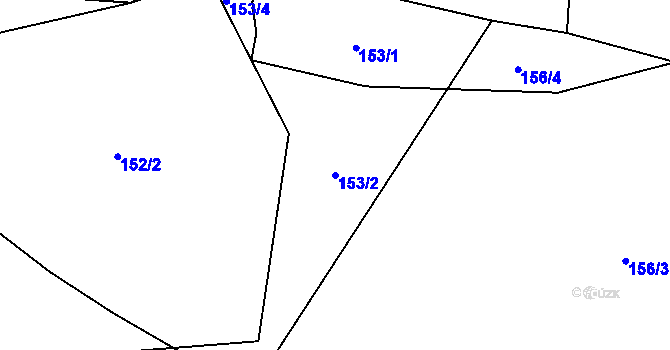 Parcela st. 153/2 v KÚ Lukášov, Katastrální mapa