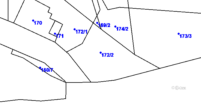 Parcela st. 172/2 v KÚ Lukášov, Katastrální mapa