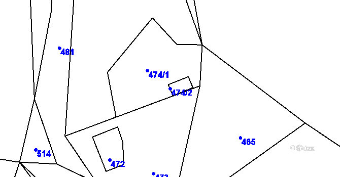 Parcela st. 474/2 v KÚ Lukášov, Katastrální mapa