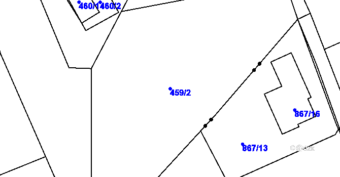 Parcela st. 459/2 v KÚ Lukášov, Katastrální mapa