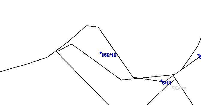 Parcela st. 160/10 v KÚ Lukášov, Katastrální mapa
