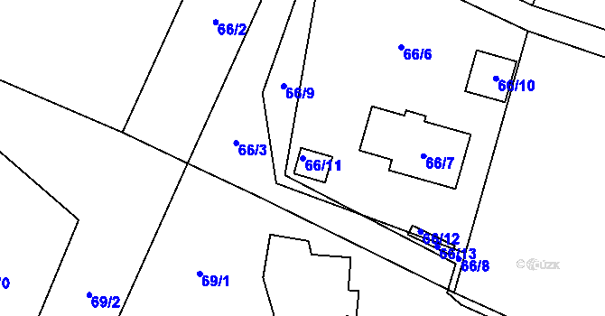 Parcela st. 66/11 v KÚ Lukášov, Katastrální mapa