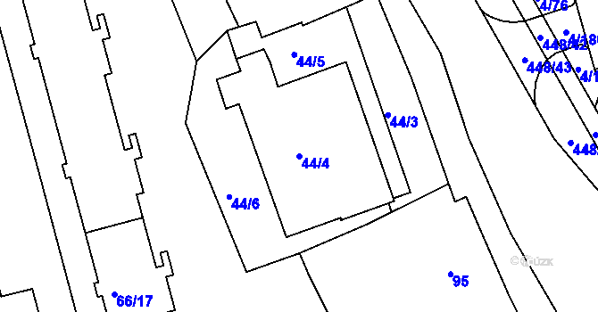 Parcela st. 44/4 v KÚ Mšeno nad Nisou, Katastrální mapa