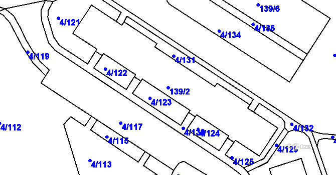 Parcela st. 139/2 v KÚ Mšeno nad Nisou, Katastrální mapa