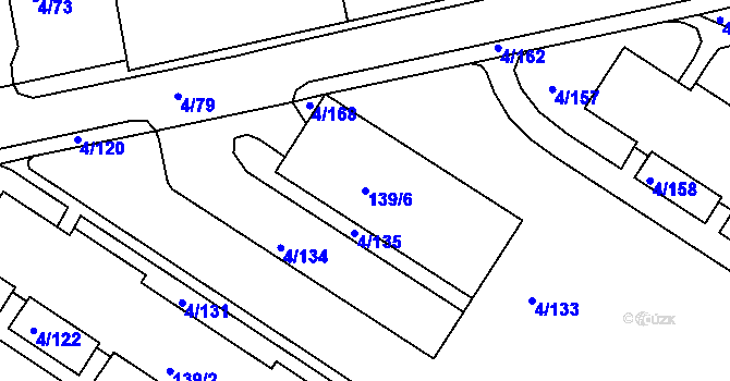 Parcela st. 139/6 v KÚ Mšeno nad Nisou, Katastrální mapa