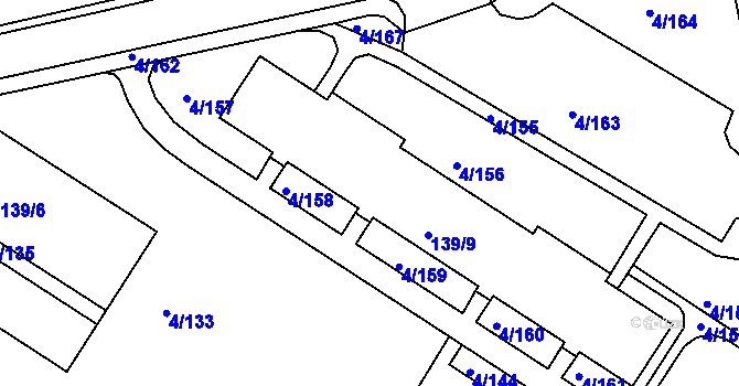 Parcela st. 139/10 v KÚ Mšeno nad Nisou, Katastrální mapa