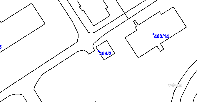Parcela st. 404/2 v KÚ Mšeno nad Nisou, Katastrální mapa