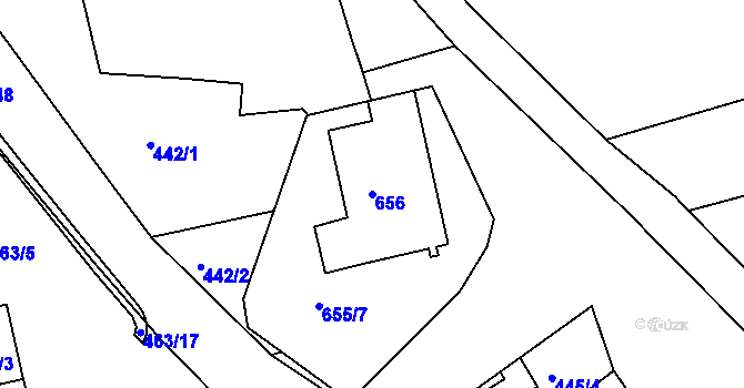 Parcela st. 656 v KÚ Mšeno nad Nisou, Katastrální mapa