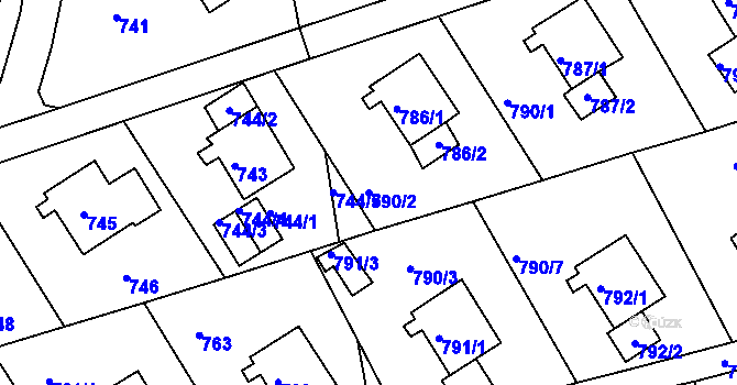 Parcela st. 790/2 v KÚ Mšeno nad Nisou, Katastrální mapa