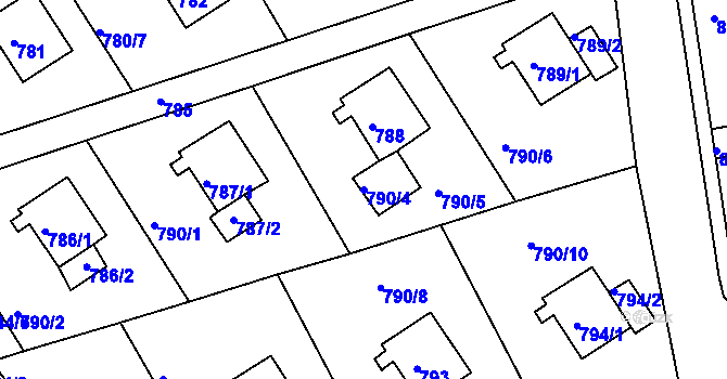 Parcela st. 790/4 v KÚ Mšeno nad Nisou, Katastrální mapa