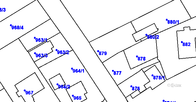 Parcela st. 879 v KÚ Mšeno nad Nisou, Katastrální mapa