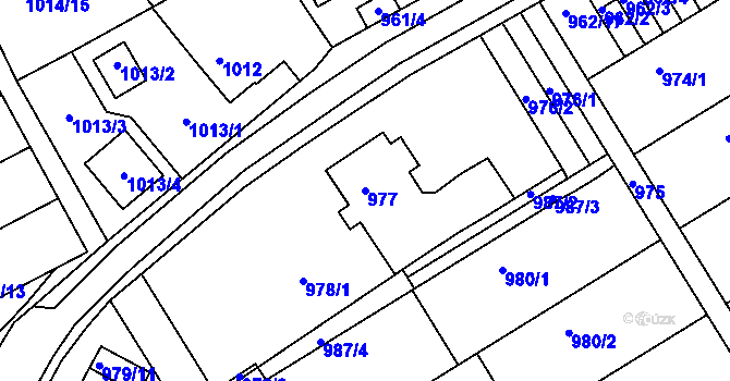 Parcela st. 977 v KÚ Mšeno nad Nisou, Katastrální mapa