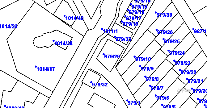Parcela st. 979/29 v KÚ Mšeno nad Nisou, Katastrální mapa