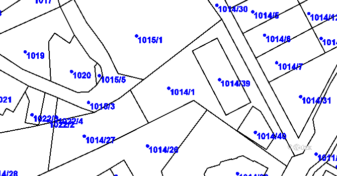 Parcela st. 1014/1 v KÚ Mšeno nad Nisou, Katastrální mapa
