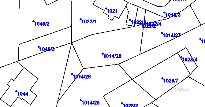 Parcela st. 1014/28 v KÚ Mšeno nad Nisou, Katastrální mapa