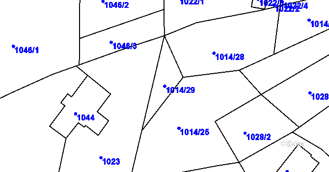 Parcela st. 1014/29 v KÚ Mšeno nad Nisou, Katastrální mapa