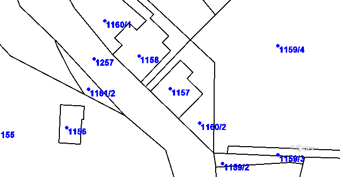 Parcela st. 1157 v KÚ Mšeno nad Nisou, Katastrální mapa