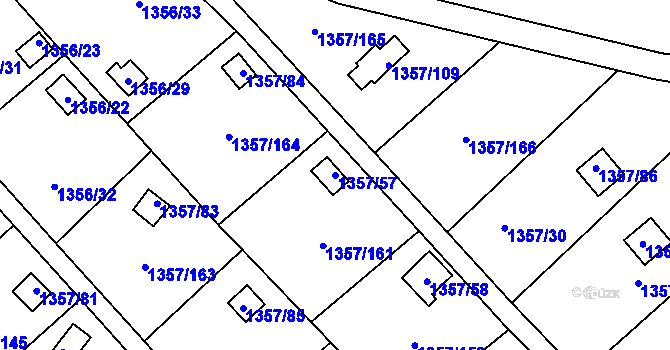 Parcela st. 1357/57 v KÚ Mšeno nad Nisou, Katastrální mapa